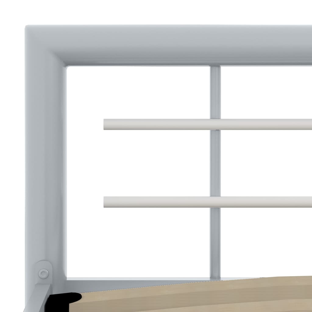 Cadre de lit sans matelas gris et blanc métal 100x200 cm - XIOS