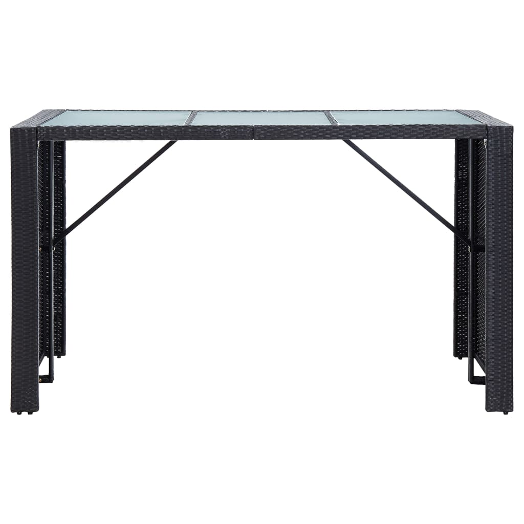 Ensemble de bar de jardin 7 pcs avec coussins poly rotin noir - XIOS