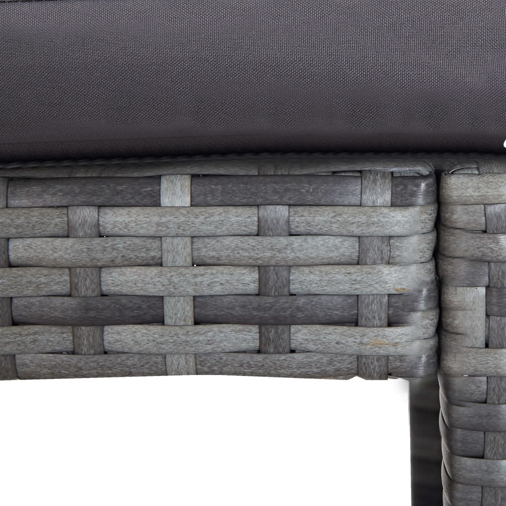Meuble de bar de jardin 7 pcs et coussins Résine tressée Gris - XIOS