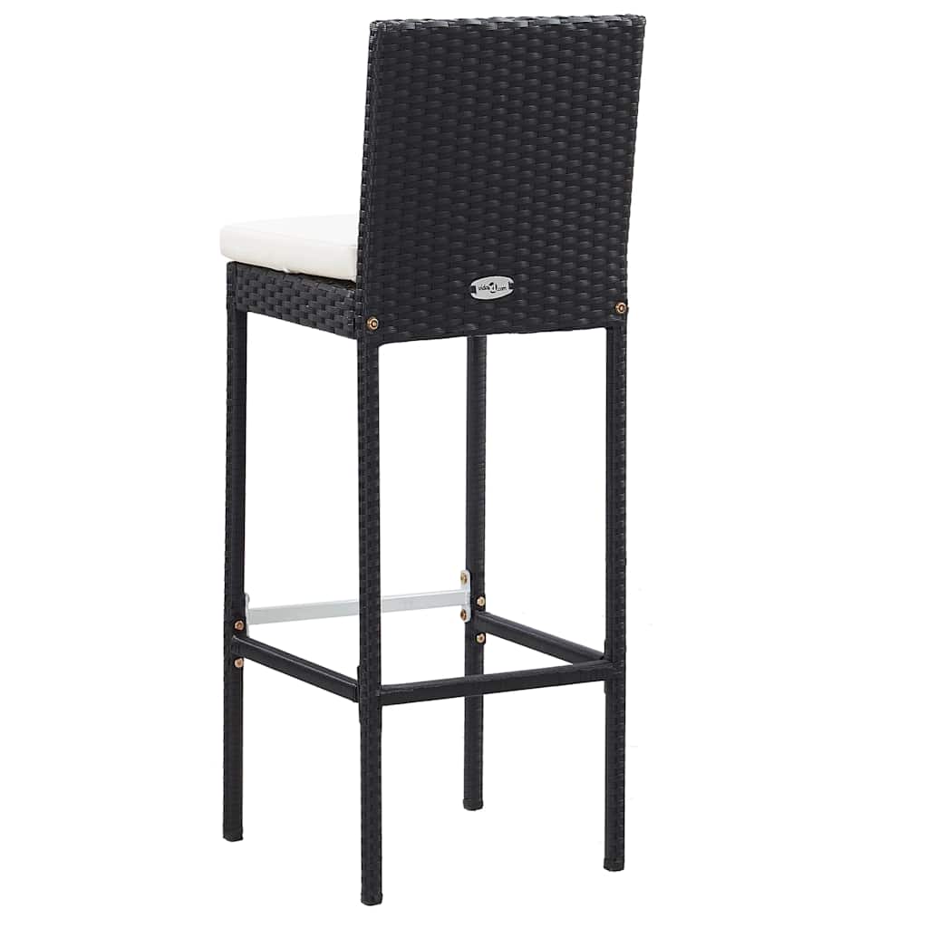 Ensemble de bar 5 pcs Résine tressée et bois d'acacia Noir - XIOS