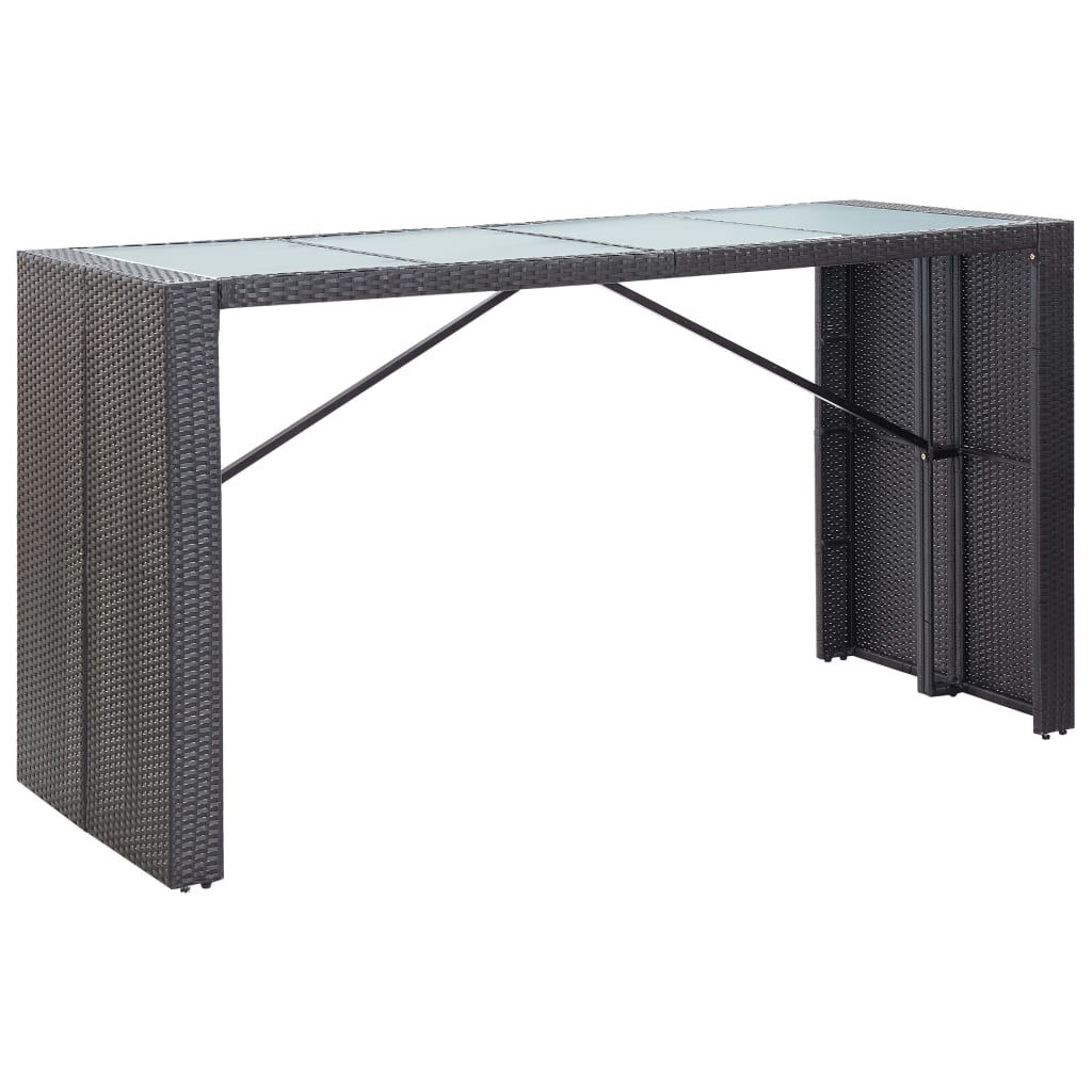 Ensemble de bar d'extérieur 9 pcs Résine tressée Noir - XIOS
