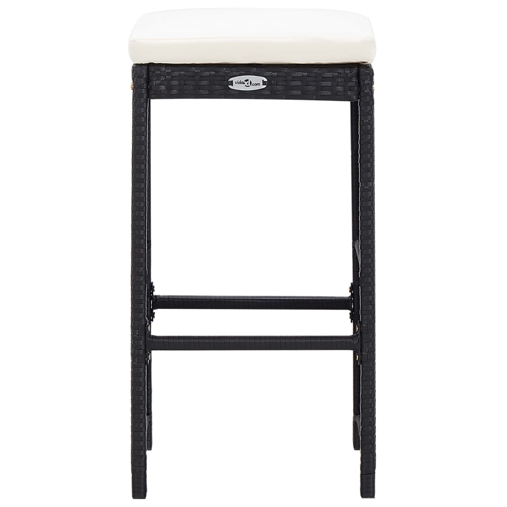 Ensemble de bar d'extérieur 9 pcs Résine tressée Noir - XIOS