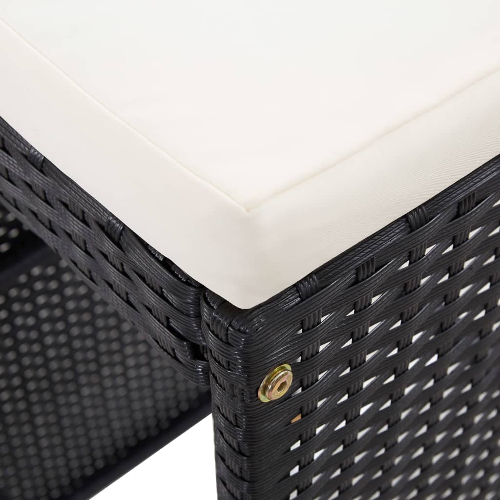 Ensemble de bar d'extérieur 9 pcs Résine tressée Noir - XIOS