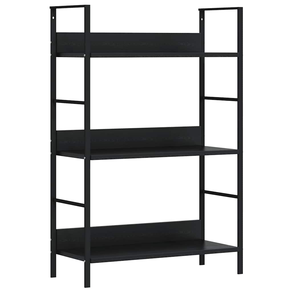 Bibliothèque à 3 niveaux noir 60x27,6x90,5 cm bois d'ingénierie - XIOS