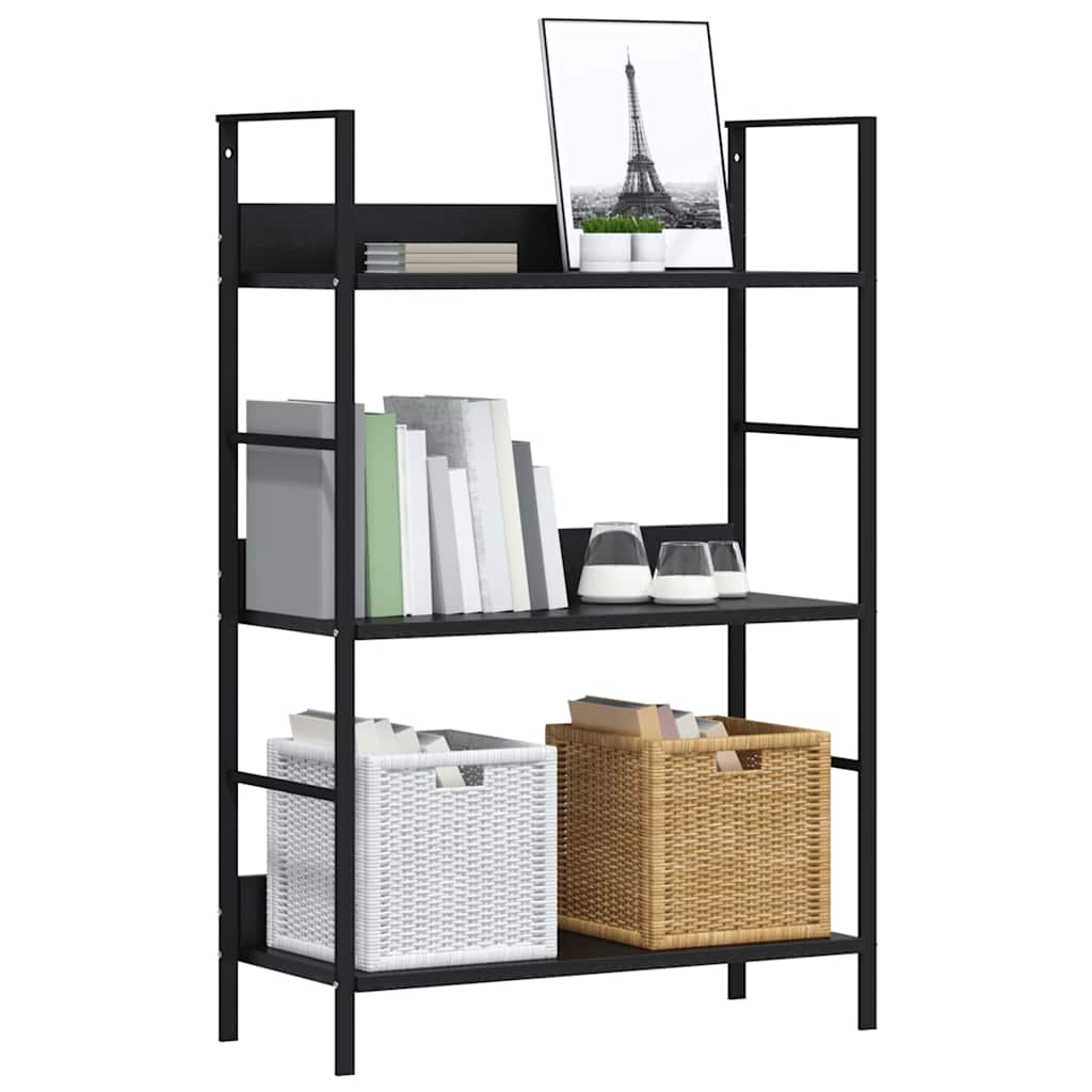 Bibliothèque à 3 niveaux noir 60x27,6x90,5 cm bois d'ingénierie - XIOS