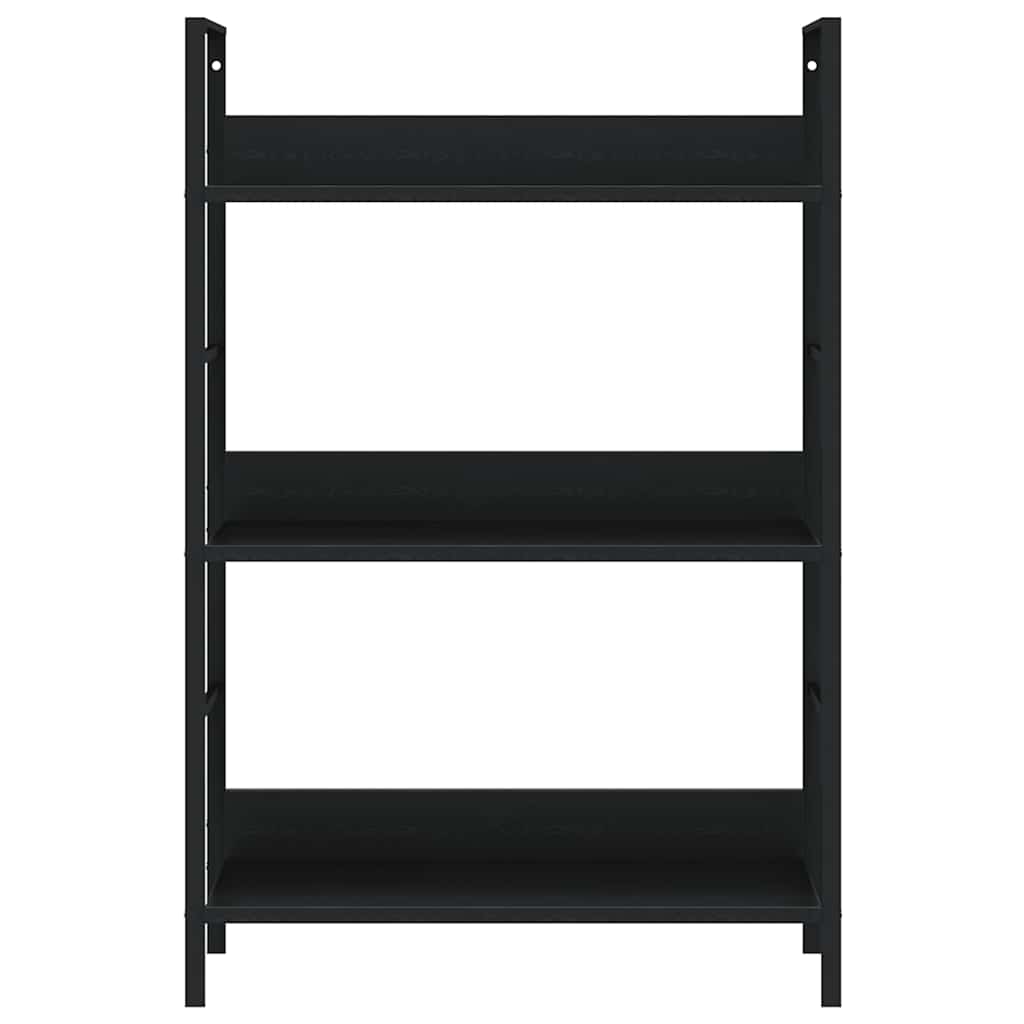 Bibliothèque à 3 niveaux noir 60x27,6x90,5 cm bois d'ingénierie - XIOS