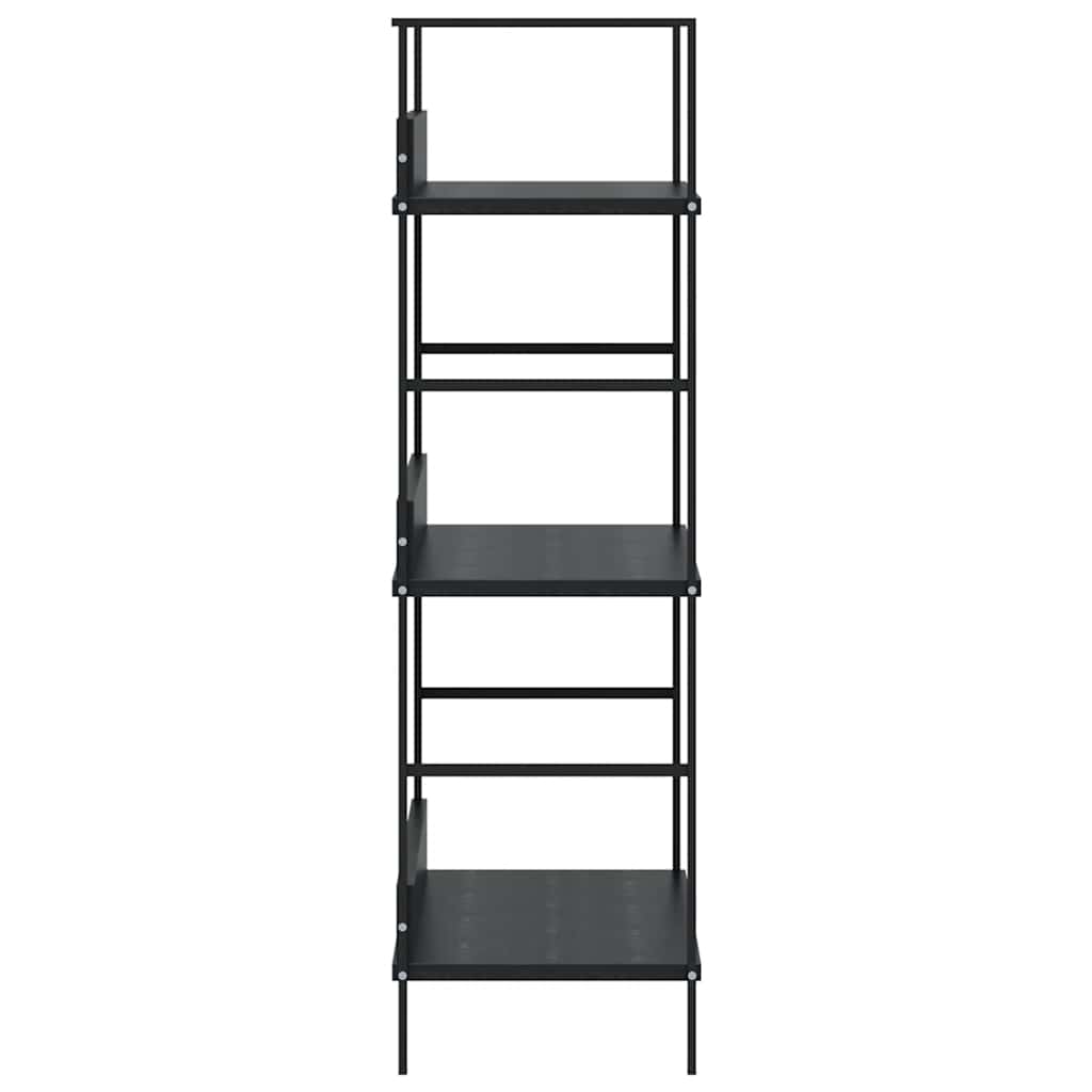 Bibliothèque à 3 niveaux noir 60x27,6x90,5 cm bois d'ingénierie - XIOS