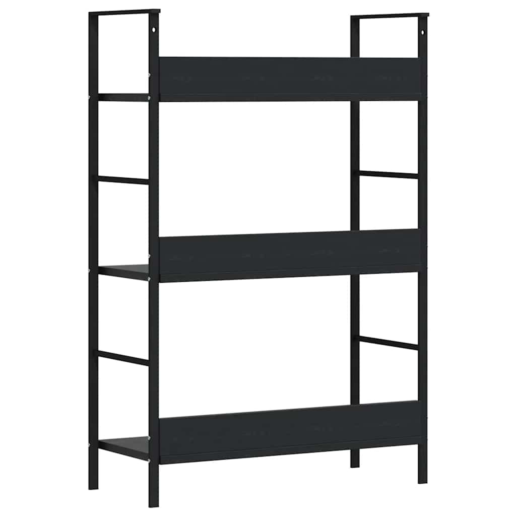 Bibliothèque à 3 niveaux noir 60x27,6x90,5 cm bois d'ingénierie - XIOS