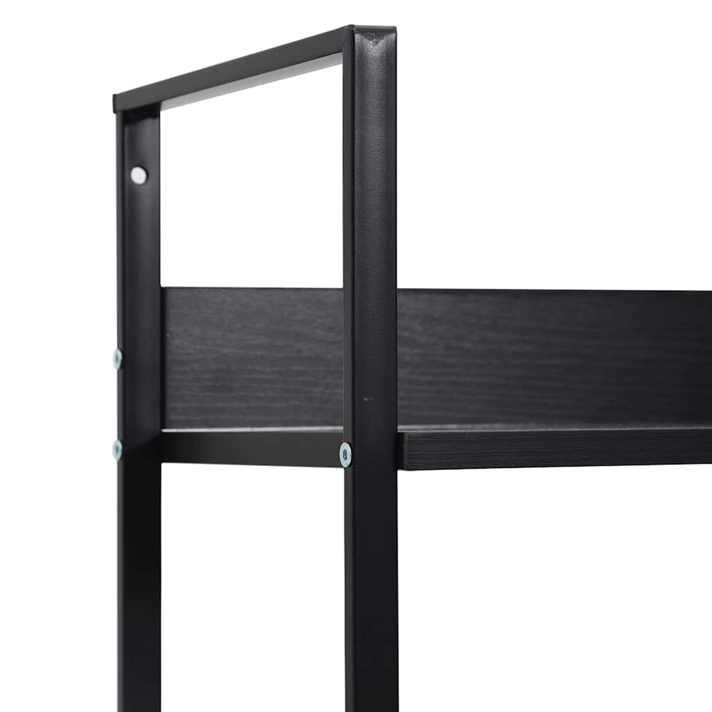 Bibliothèque à 3 niveaux noir 60x27,6x90,5 cm bois d'ingénierie - XIOS
