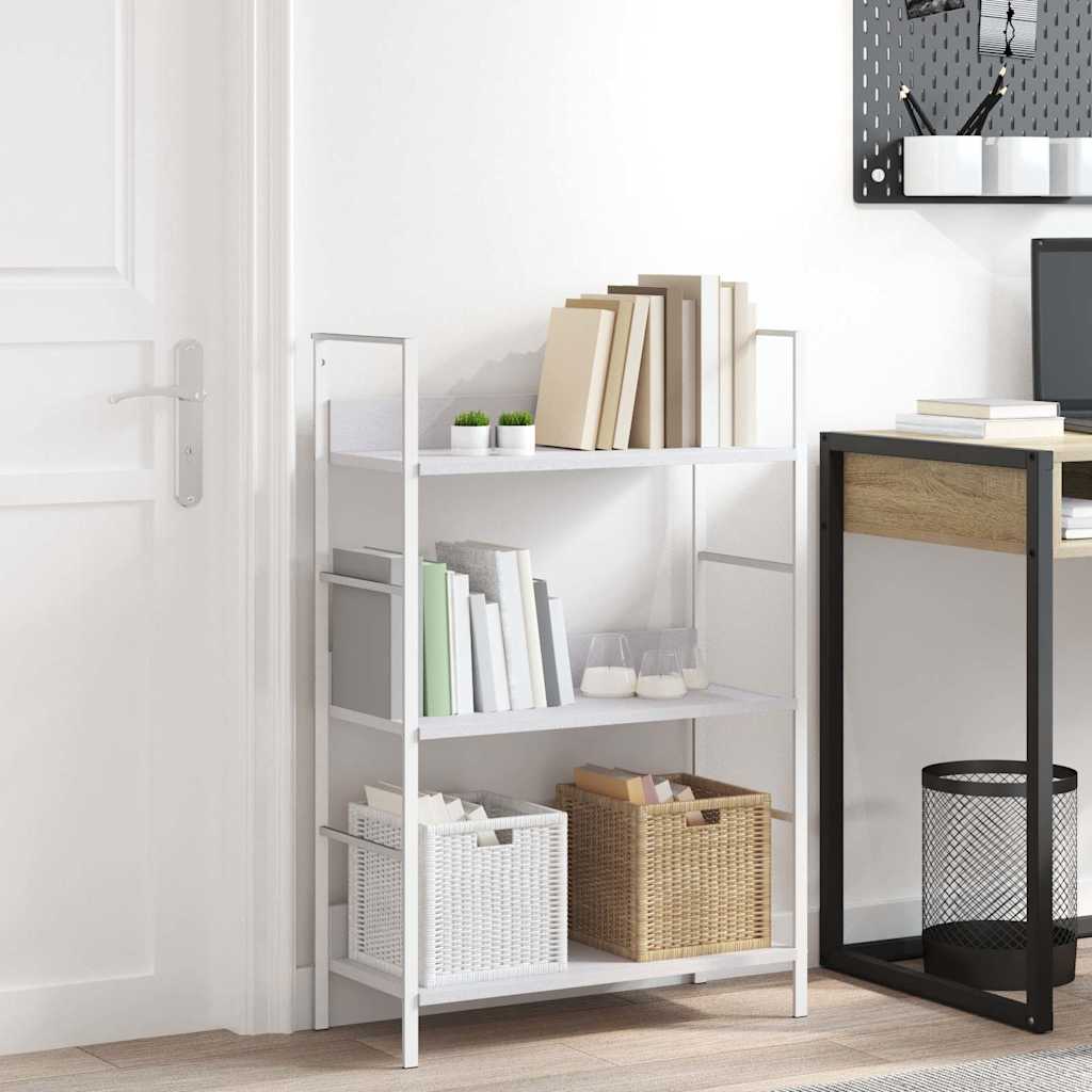 Bibliothèque à 3 niveaux blanc 60x27,6x90,5cm bois d'ingénierie - XIOS