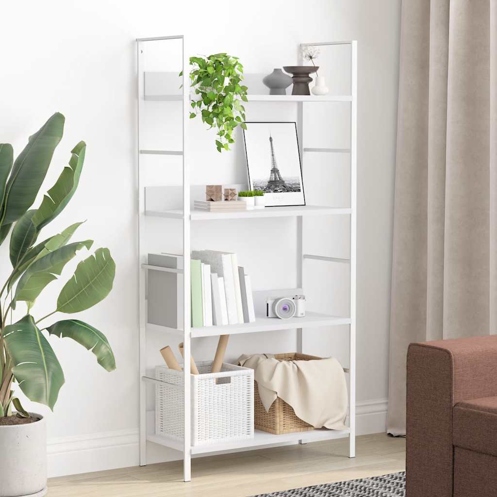 Bibliothèque à 4 niveaux blanc 60x27,6x124,5 cm bois ingénierie - XIOS