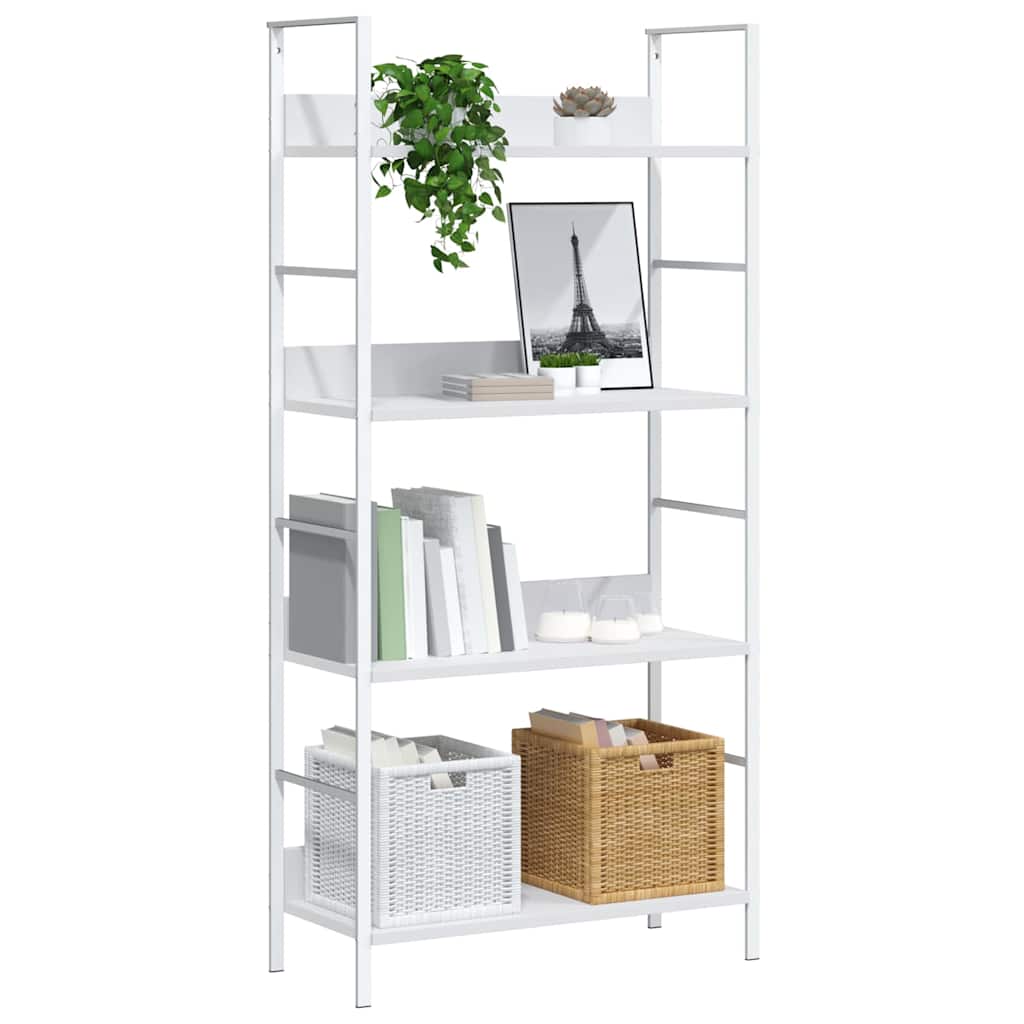 Bibliothèque à 4 niveaux blanc 60x27,6x124,5 cm bois ingénierie - XIOS