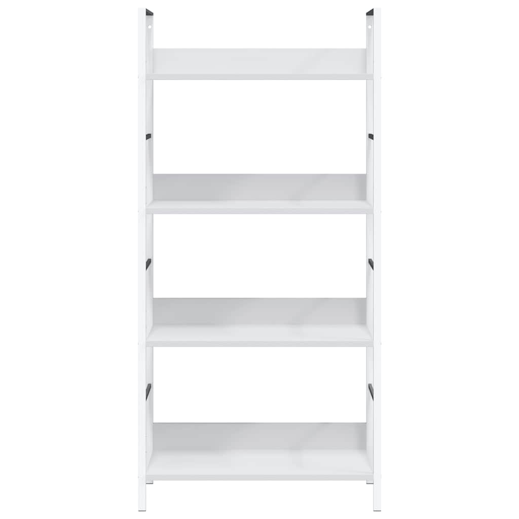 Bibliothèque à 4 niveaux blanc 60x27,6x124,5 cm bois ingénierie - XIOS