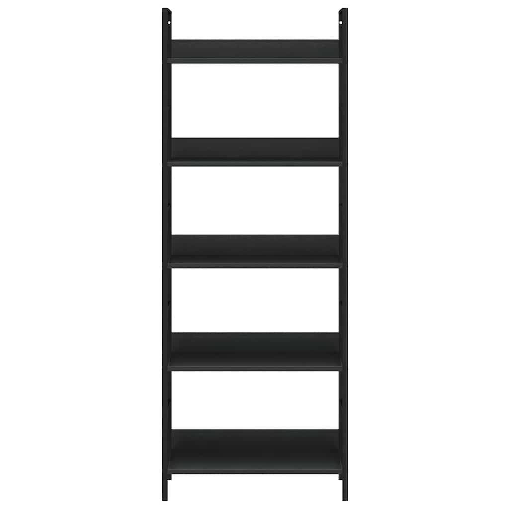 Bibliothèque à 5 niveaux noir 60x27,6x158,5cm bois d'ingénierie - XIOS