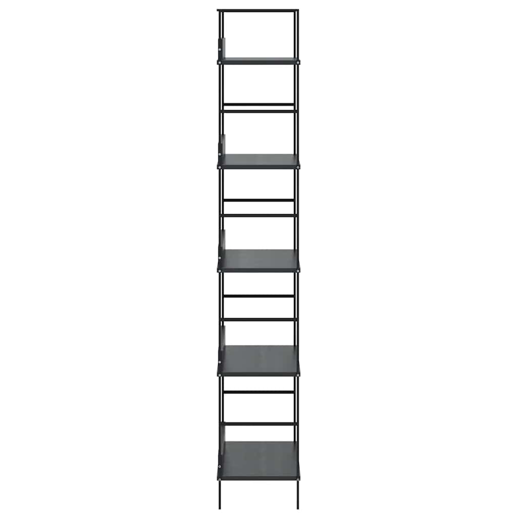 Bibliothèque à 5 niveaux noir 60x27,6x158,5cm bois d'ingénierie - XIOS