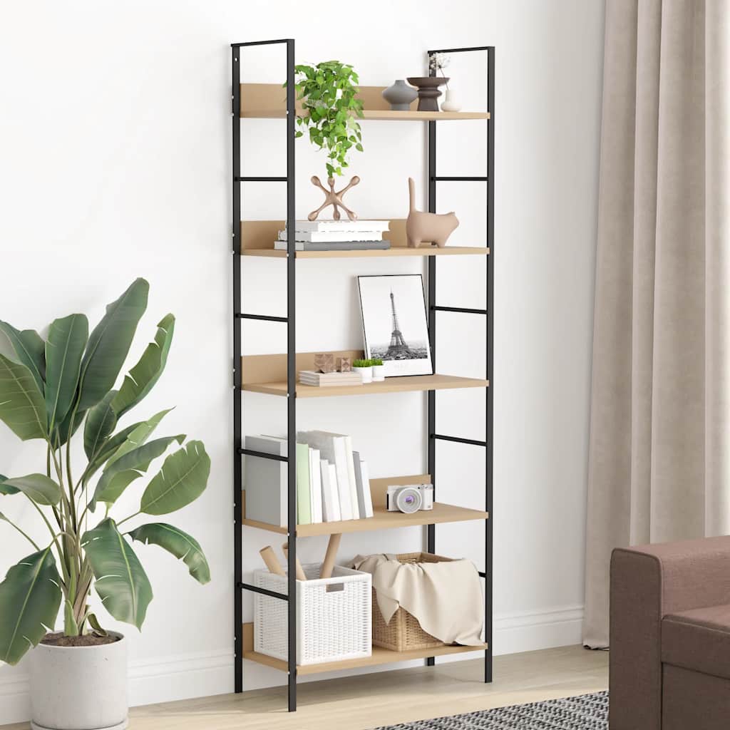 Bibliothèque à 5 niveaux chêne 60x27,6x158,5 cm bois ingénierie