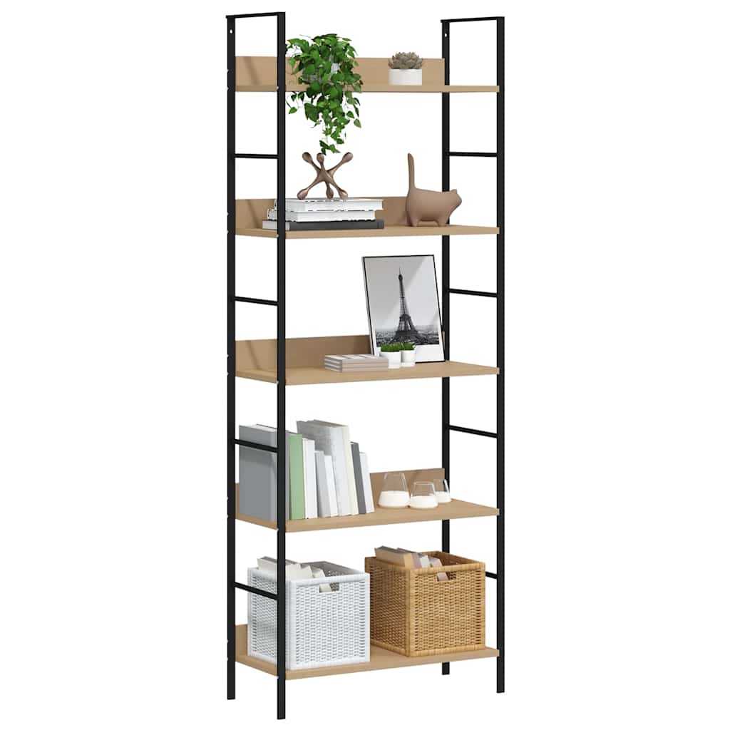Bibliothèque à 5 niveaux chêne 60x27,6x158,5 cm bois ingénierie