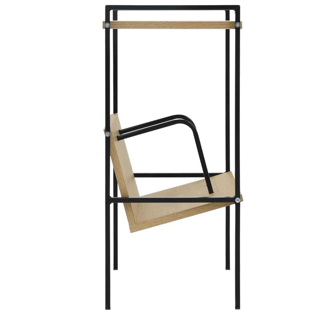 Bibliothèque 2 niveaux noir chêne 52x28x59 cm bois d'ingénierie - XIOS