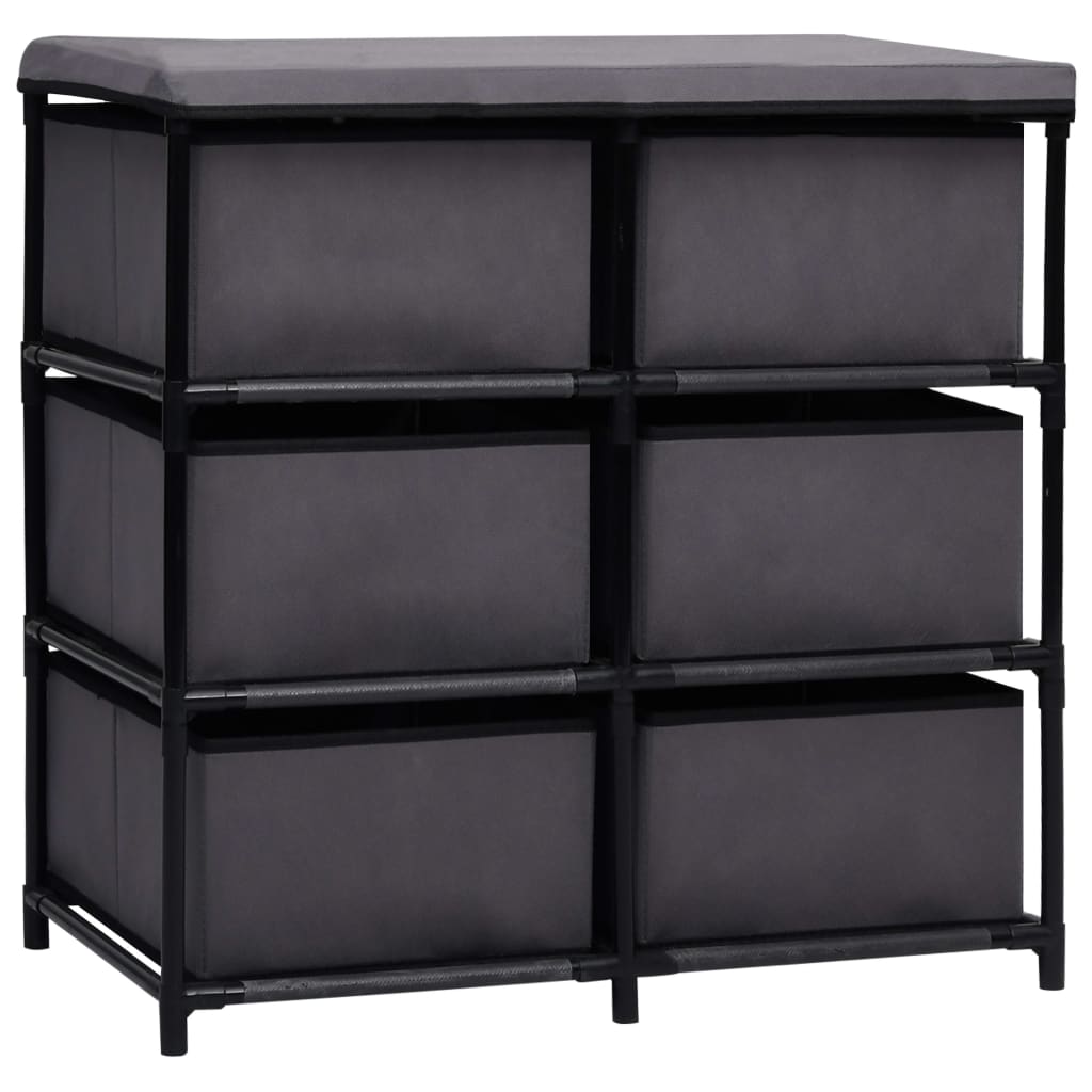 Armoire de rangement à 6 tiroirs 55x29x55 cm Gris Acier - XIOS