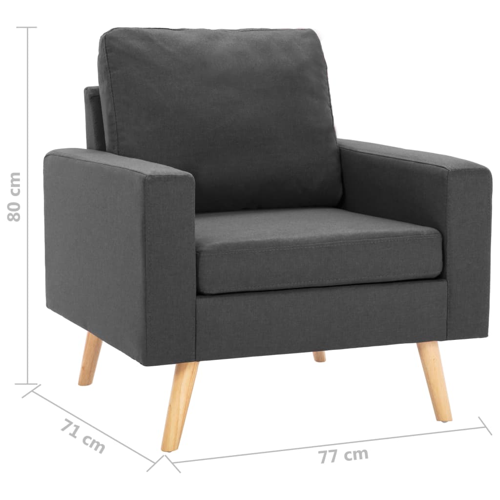 Fauteuil gris foncé tissu - XIOS