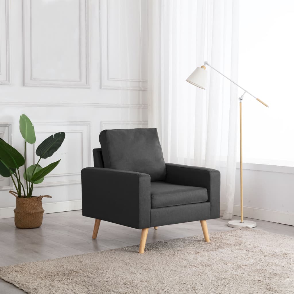 Fauteuil gris foncé tissu - XIOS