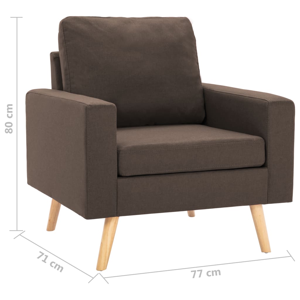 Fauteuil marron tissu - XIOS
