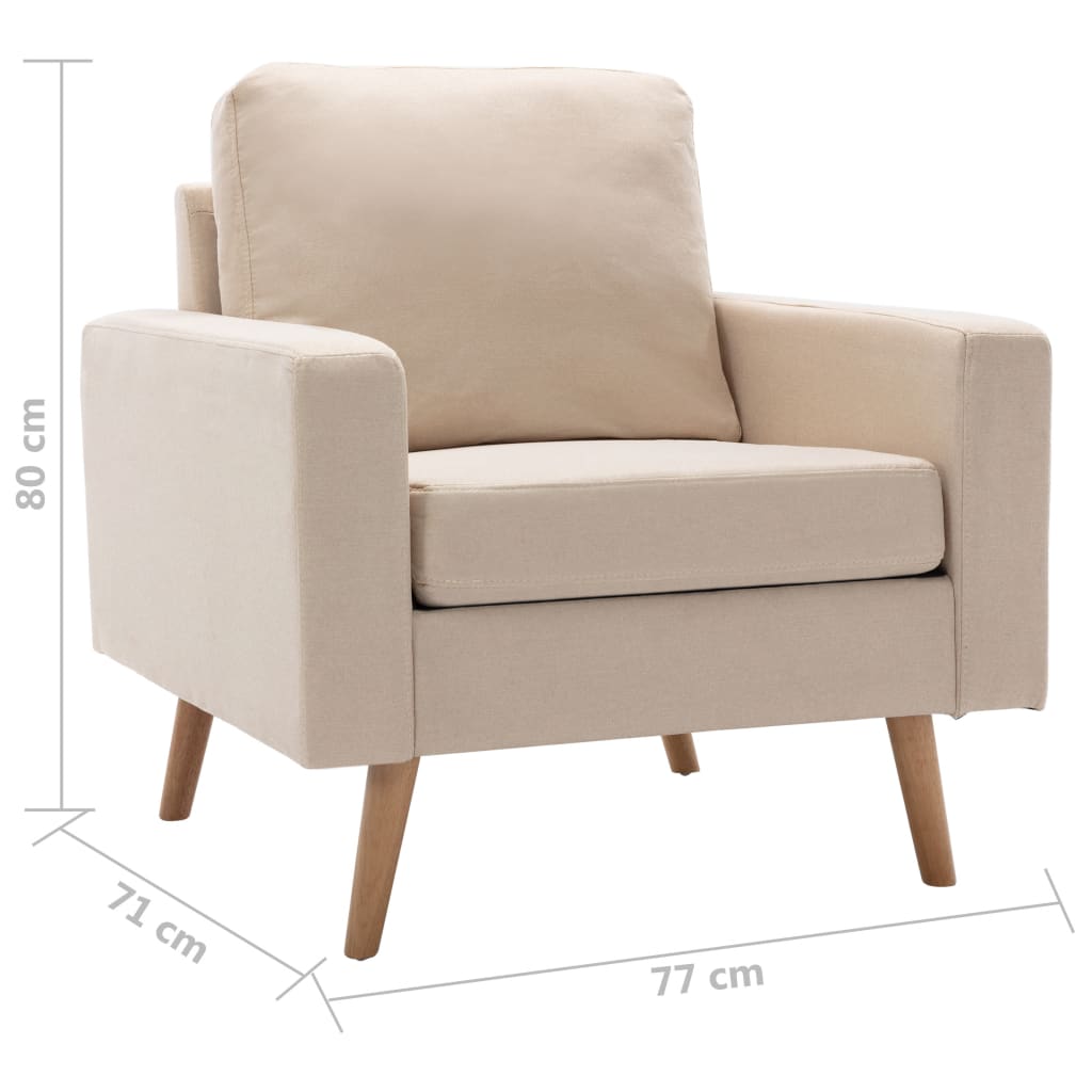 Fauteuil Crème Tissu - XIOS