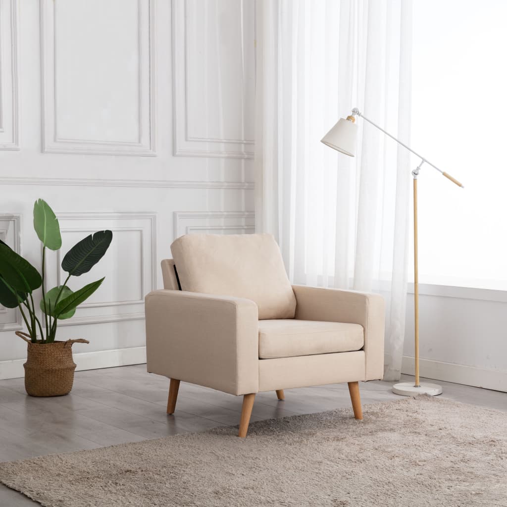 Fauteuil Crème Tissu - XIOS