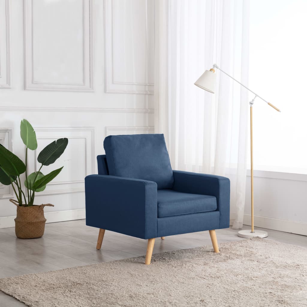 Fauteuil bleu tissu - XIOS
