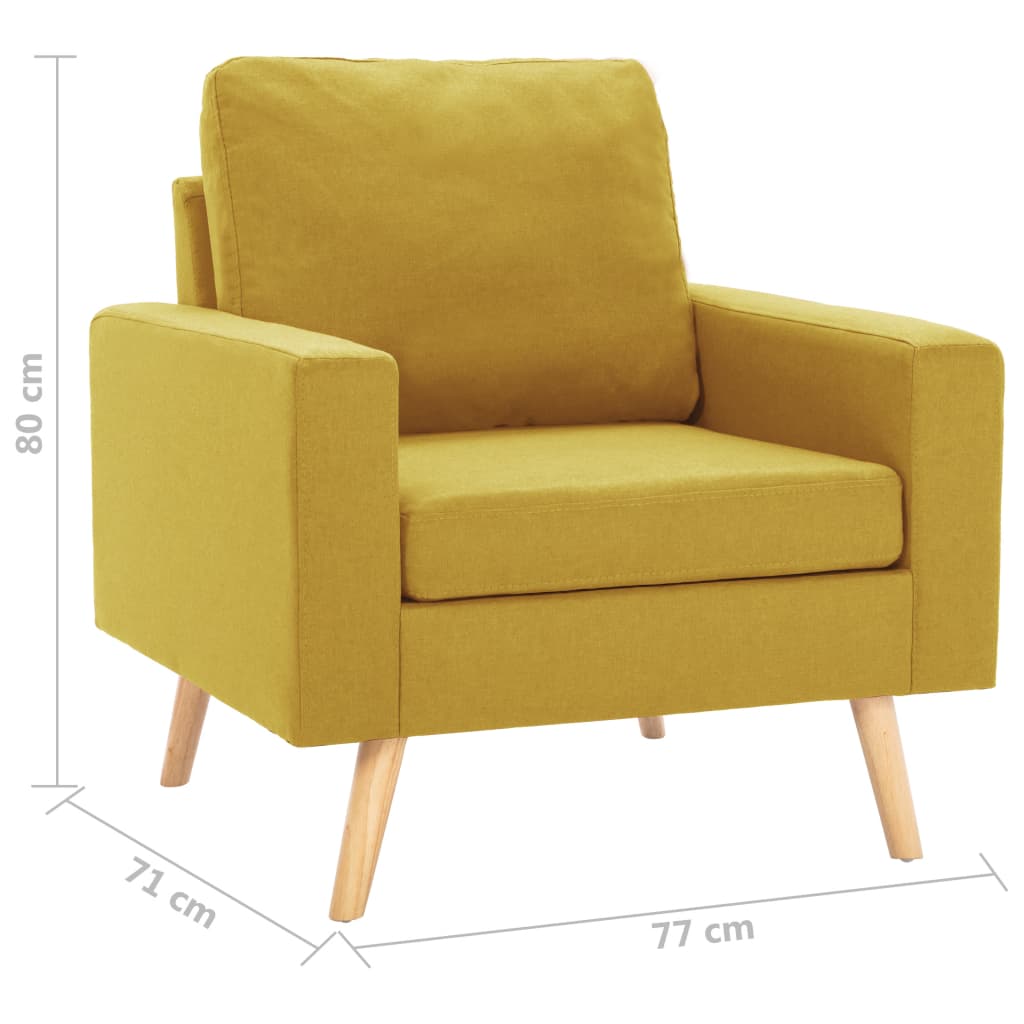 Fauteuil jaune tissu - XIOS