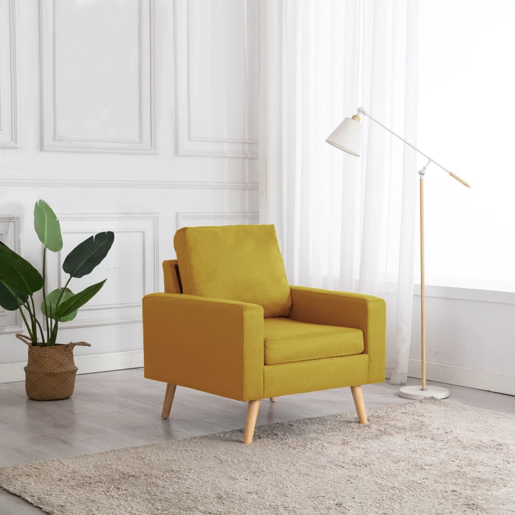Fauteuil jaune tissu - XIOS