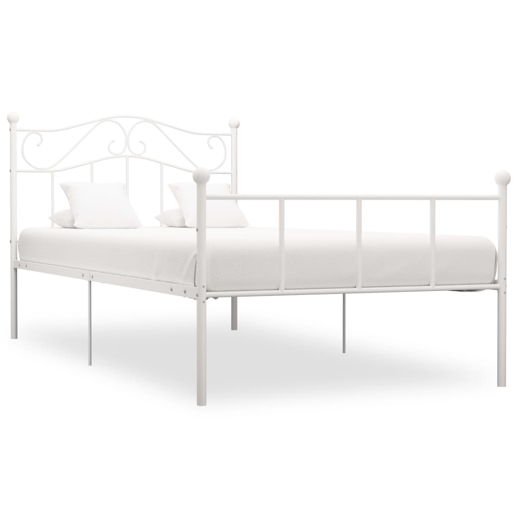 Cadre de lit sans matelas blanc métal 90x200 cm - XIOS
