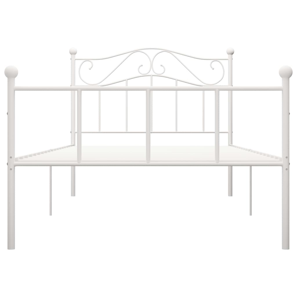 Cadre de lit sans matelas blanc métal 90x200 cm - XIOS