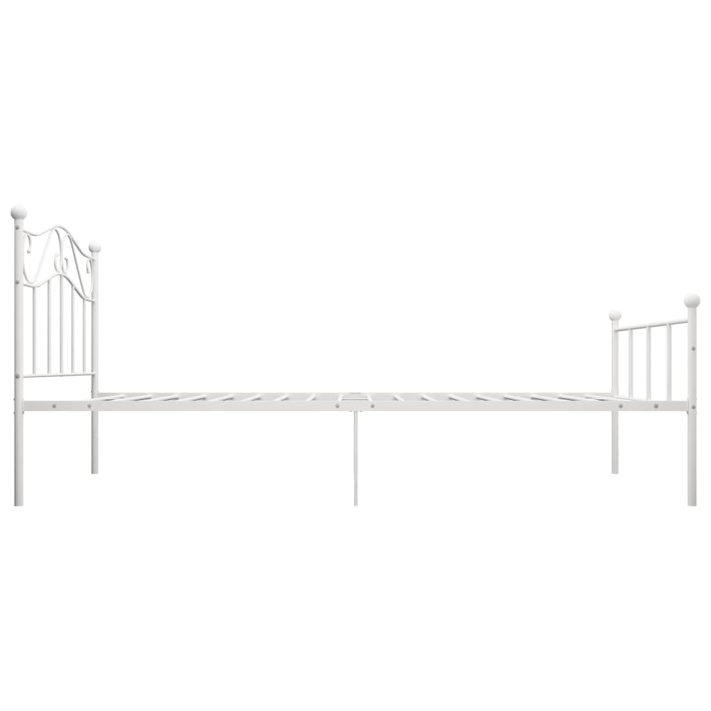 Cadre de lit sans matelas blanc métal 90x200 cm - XIOS