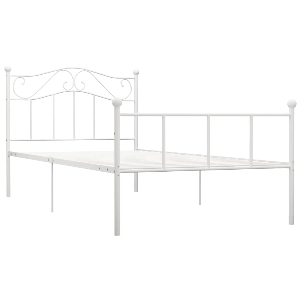 Cadre de lit sans matelas blanc métal 100x200 cm - XIOS