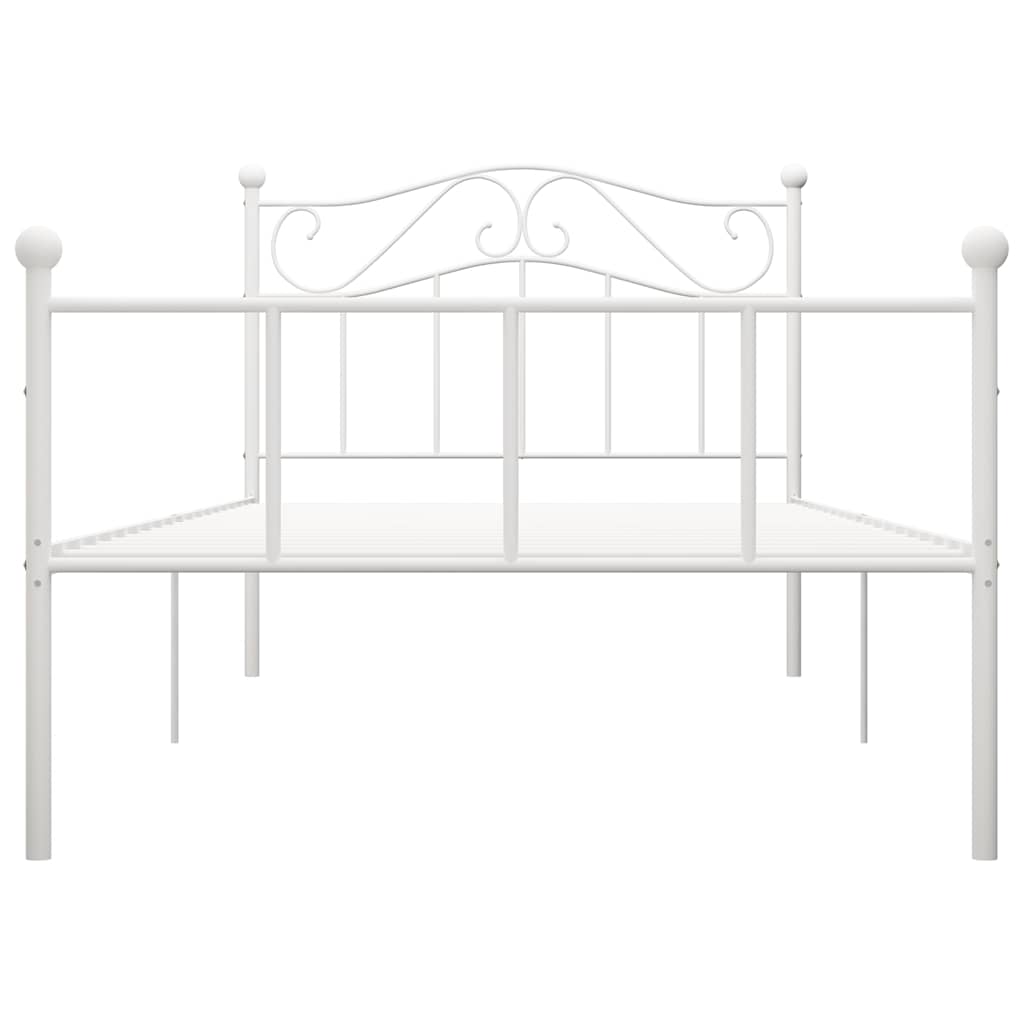 Cadre de lit sans matelas blanc métal 100x200 cm - XIOS