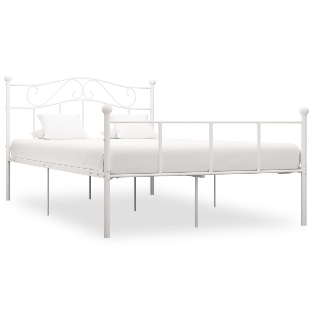 Cadre de lit sans matelas blanc métal 120x200 cm - XIOS