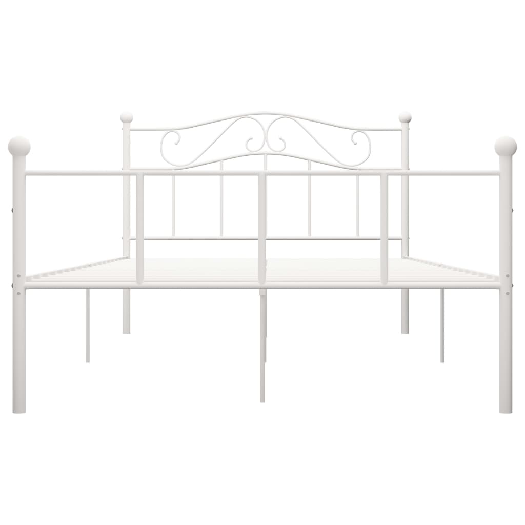 Cadre de lit sans matelas blanc métal 140x200 cm - XIOS
