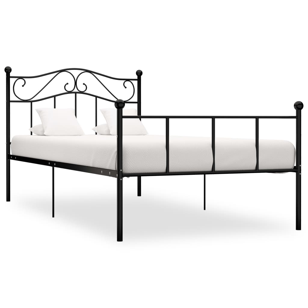Cadre de lit sans matelas noir métal 90x200 cm - XIOS
