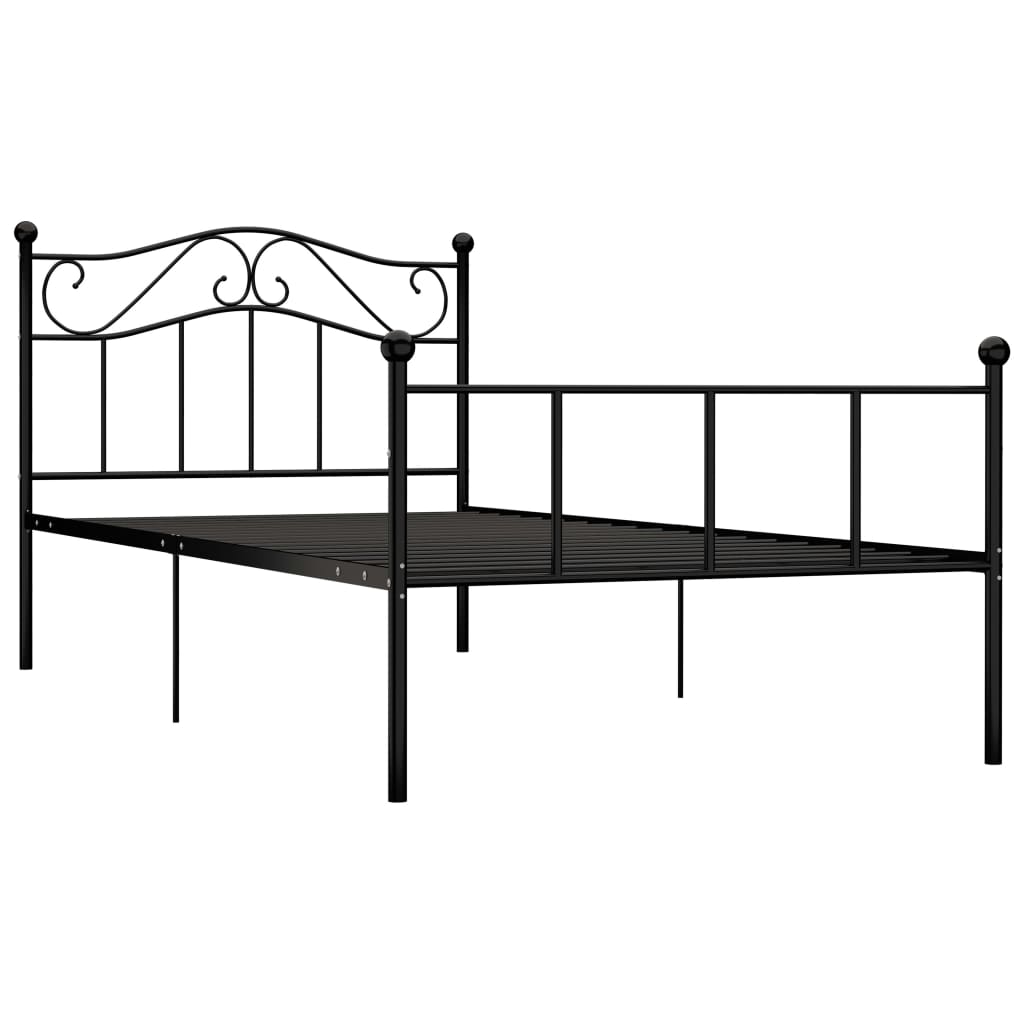 Cadre de lit sans matelas noir métal 100x200 cm - XIOS