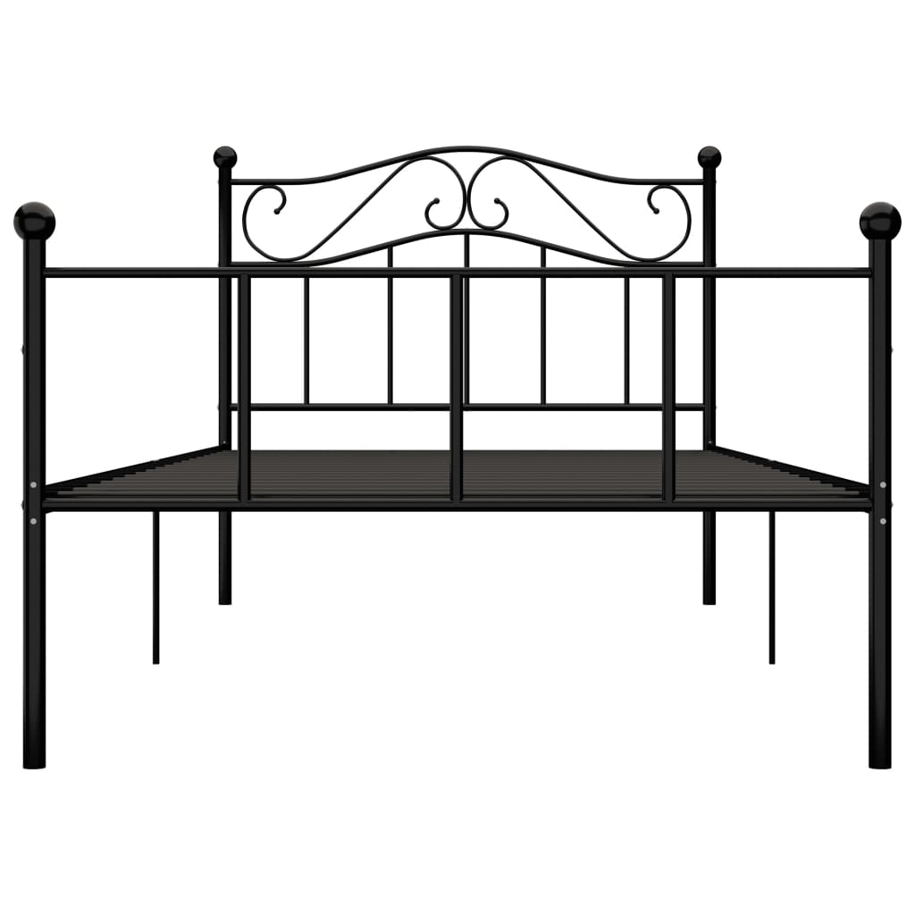 Cadre de lit sans matelas noir métal 100x200 cm - XIOS