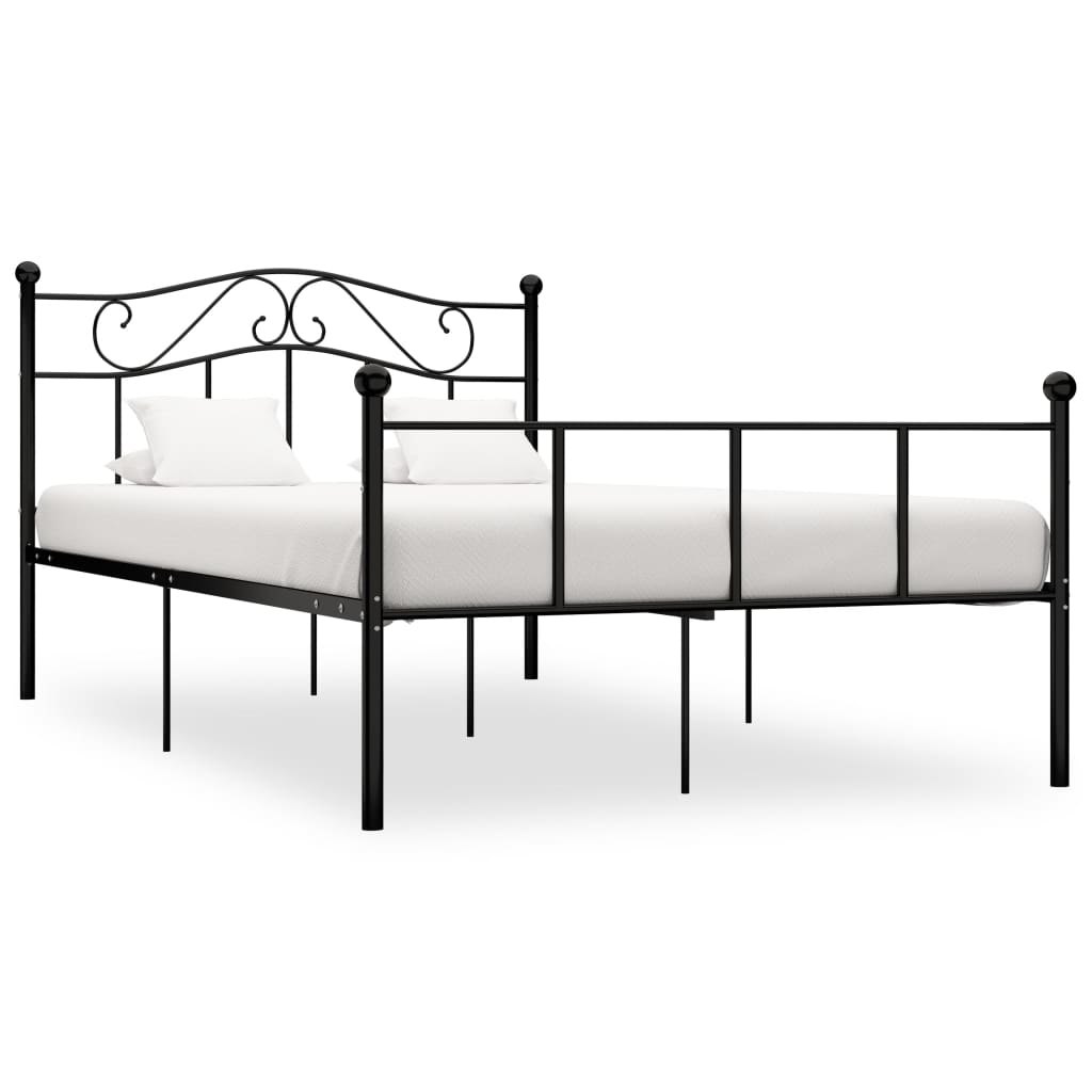 Cadre de lit sans matelas noir métal 120x200 cm - XIOS
