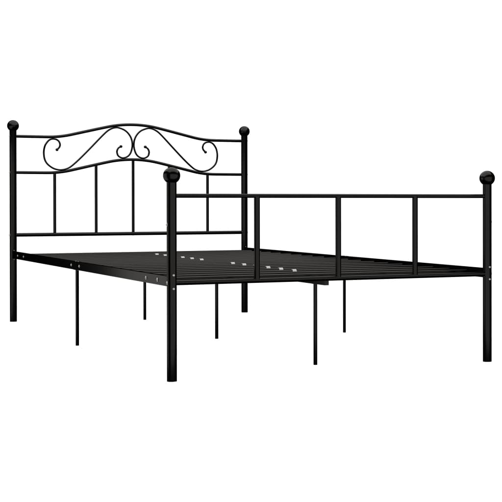 Cadre de lit sans matelas noir métal 120x200 cm - XIOS
