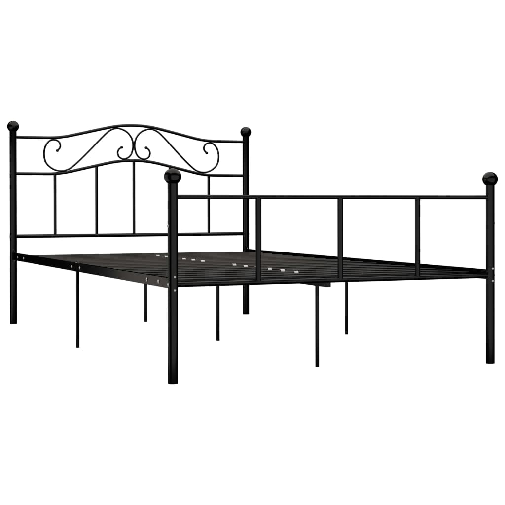 Cadre de lit sans matelas noir métal 160x200 cm - XIOS