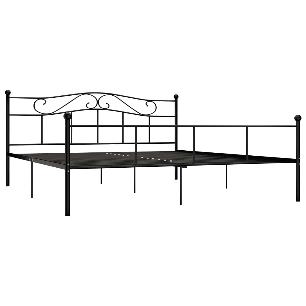 Cadre de lit sans matelas noir métal 180x200 cm - XIOS