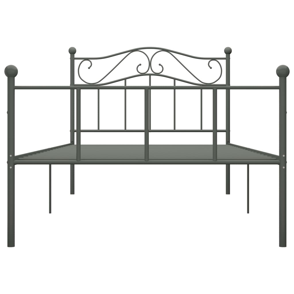 Cadre de lit sans matelas gris métal 100x200 cm - XIOS