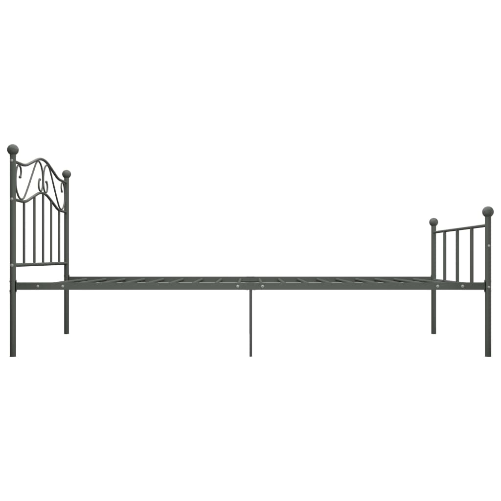 Cadre de lit sans matelas gris métal 100x200 cm - XIOS