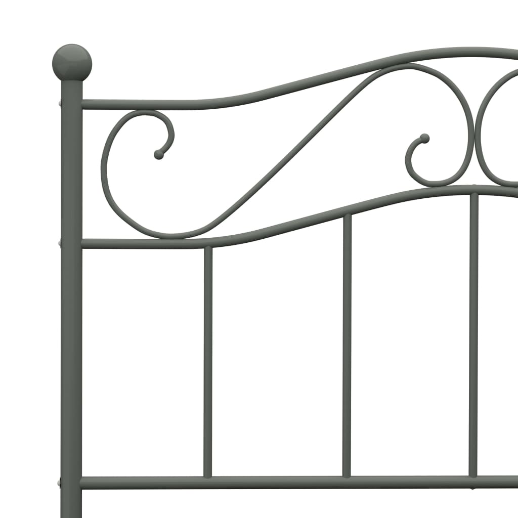 Cadre de lit sans matelas gris métal 100x200 cm - XIOS