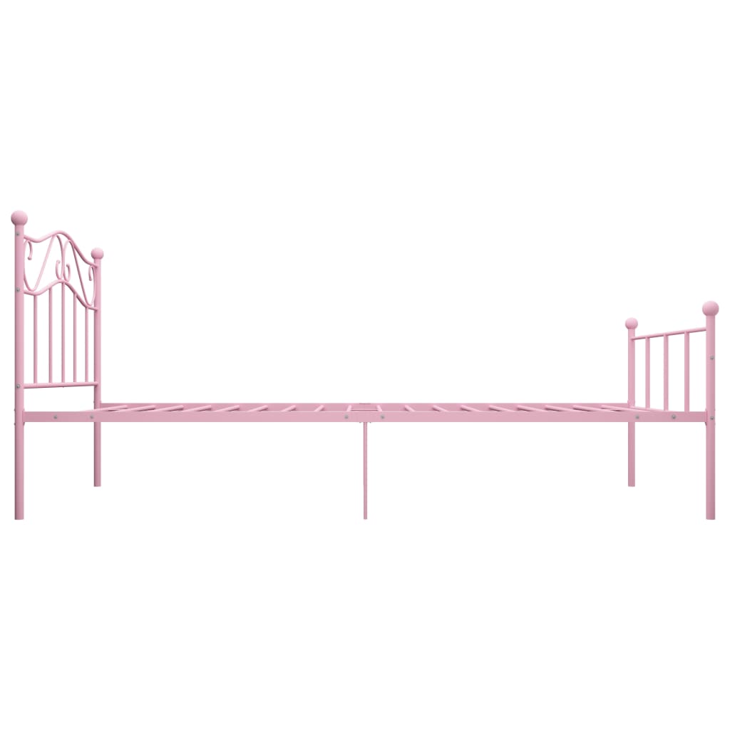Cadre de lit sans matelas rose métal 100x200 cm - XIOS