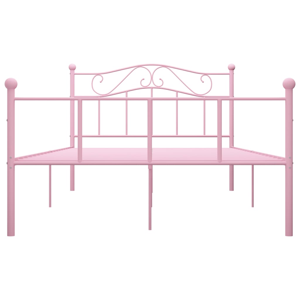 Cadre de lit sans matelas rose métal 160x200 cm - XIOS